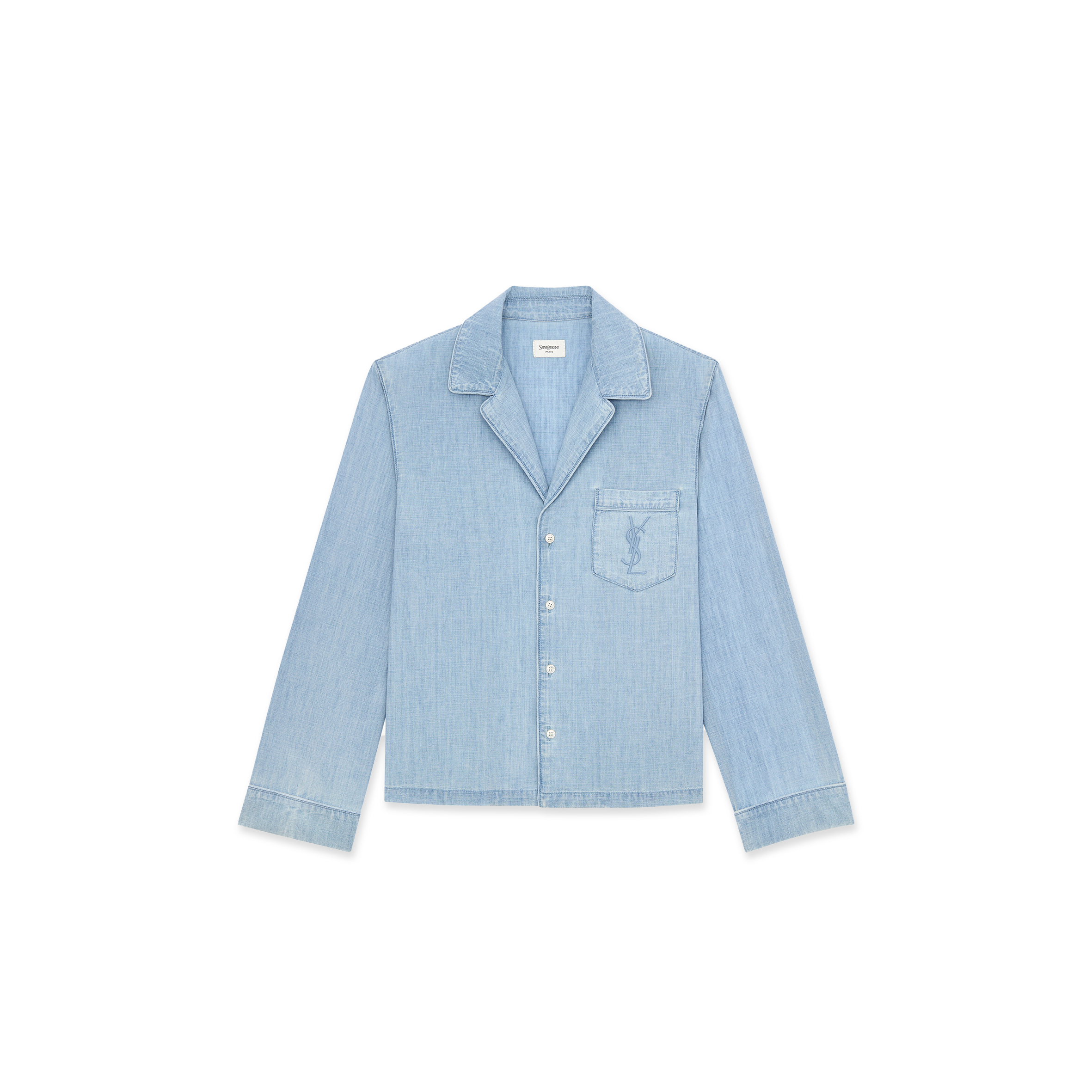 YSL CASSANDRE SHIRT IN CHAMBRAY 871165Y29RB4018